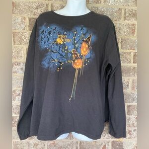 Vintage Artisans Designs Top Womens XXL  Spooky Kooky Halloween Pumpkin Stones